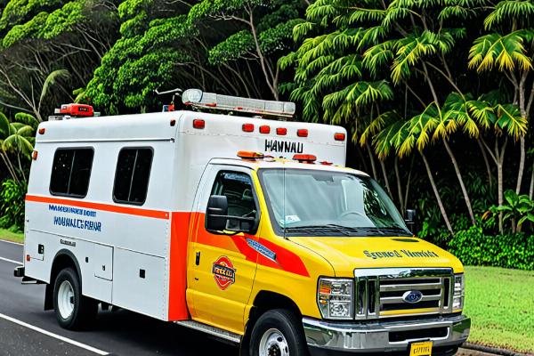 Service vehicle on Hawaii roads